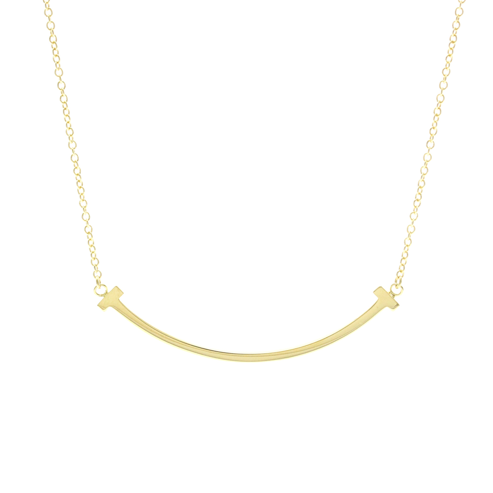 Tiffany Tiffany T Smile Small Size Necklace Yellow Gold (18K) No Stone Women,...